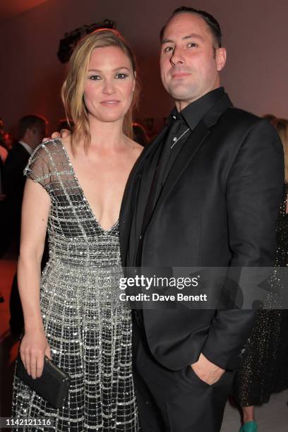 Julia Stiles and Preston J. Cook attend the Premiere Screening for the new season of Sky Original "Riviera" at The Saatchi Gallery on May 7, 2019 in...
