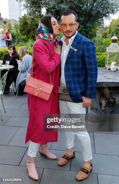 Andreea Cristea and Cosmin Cernica attend the Royal Ascot Village Enclosure 2019 Launch Party at The Ham Yard Hotel on May 7, 2019 in London, England.