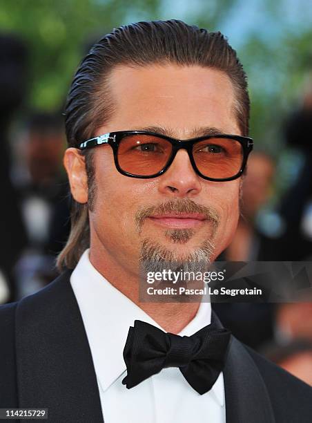 Actor Brad Pitt attends "The Tree Of Life" premiere during the 64th Annual Cannes Film Festival at Palais des Festivals on May 16, 2011 in Cannes,...