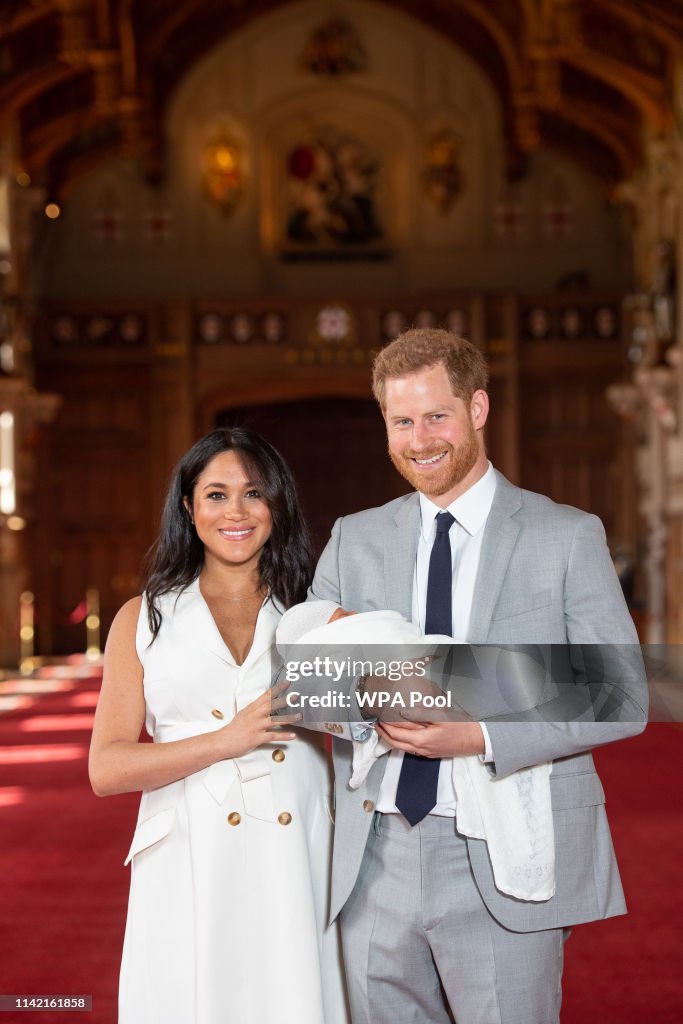 The Duke & Duchess Of Sussex Pose With Their Newborn Son