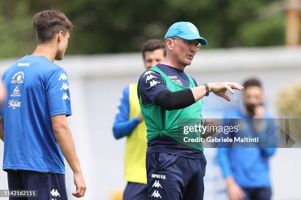 Aurelio Andreazzoli manager of Empoli FC during training session on May 8, 2019 in Empoli, Italy.
