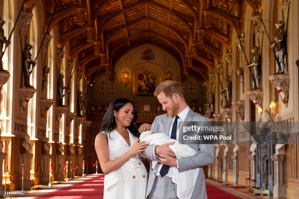 The Duke & Duchess Of Sussex Pose With Their Newborn Son