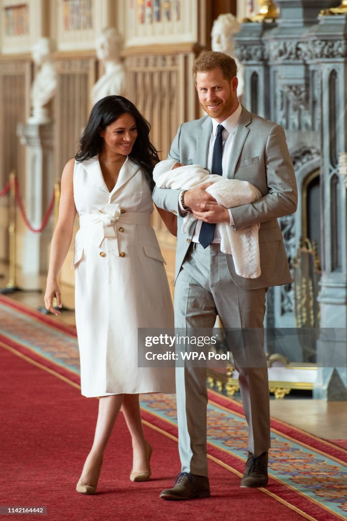 The Duke & Duchess Of Sussex Pose With Their Newborn Son