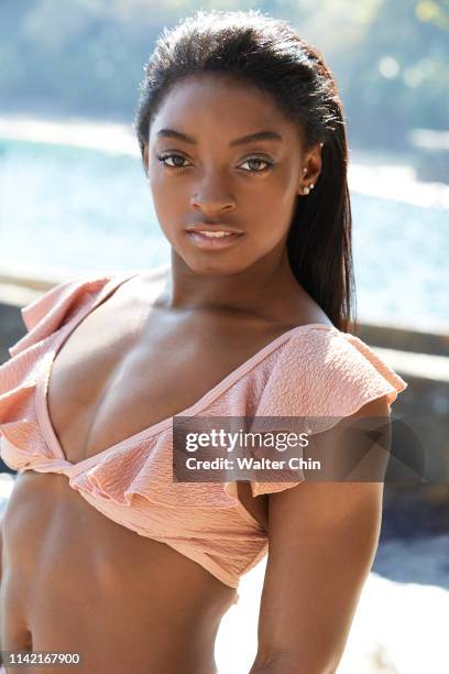 Swimsuit Issue 2019: Gymnast Simone Biles poses for the 2019 Sports Illustrated swimsuit issue on March 3, 2019 in Puerto Vallarta, Mexico. PUBLISHED...
