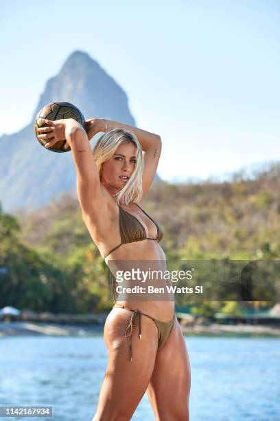 Swimsuit Issue 2019: Soccer player Abby Dahlkemper poses for the 2019 Sports Illustrated swimsuit issue on March 15, 2019 in Saint Lucia. PUBLISHED...