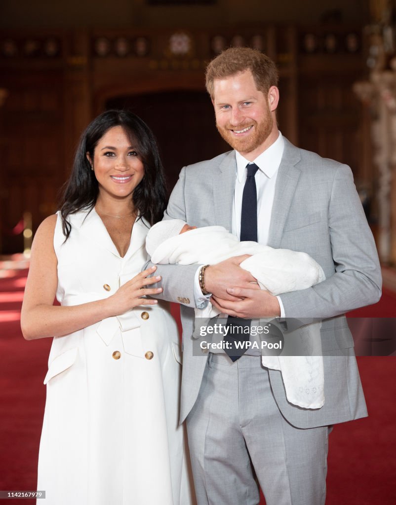 The Duke & Duchess Of Sussex Pose With Their Newborn Son