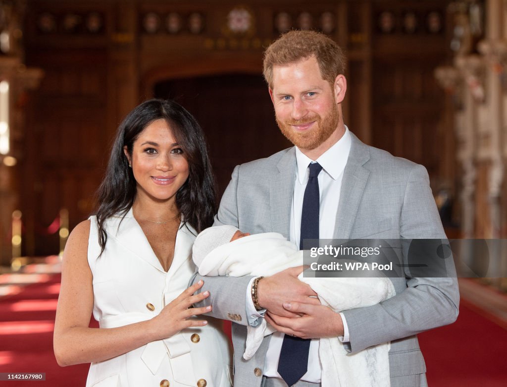 The Duke & Duchess Of Sussex Pose With Their Newborn Son