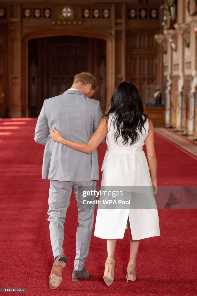 The Duke & Duchess Of Sussex Pose With Their Newborn Son