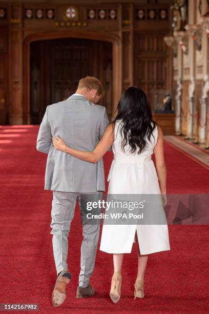 The Duke & Duchess Of Sussex Pose With Their Newborn Son, News Photo