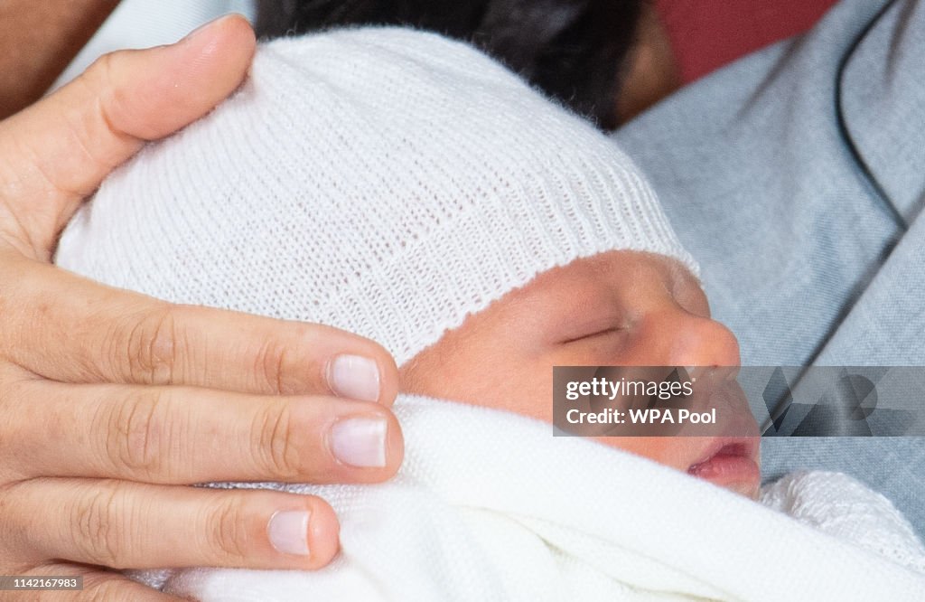The Duke & Duchess Of Sussex Pose With Their Newborn Son