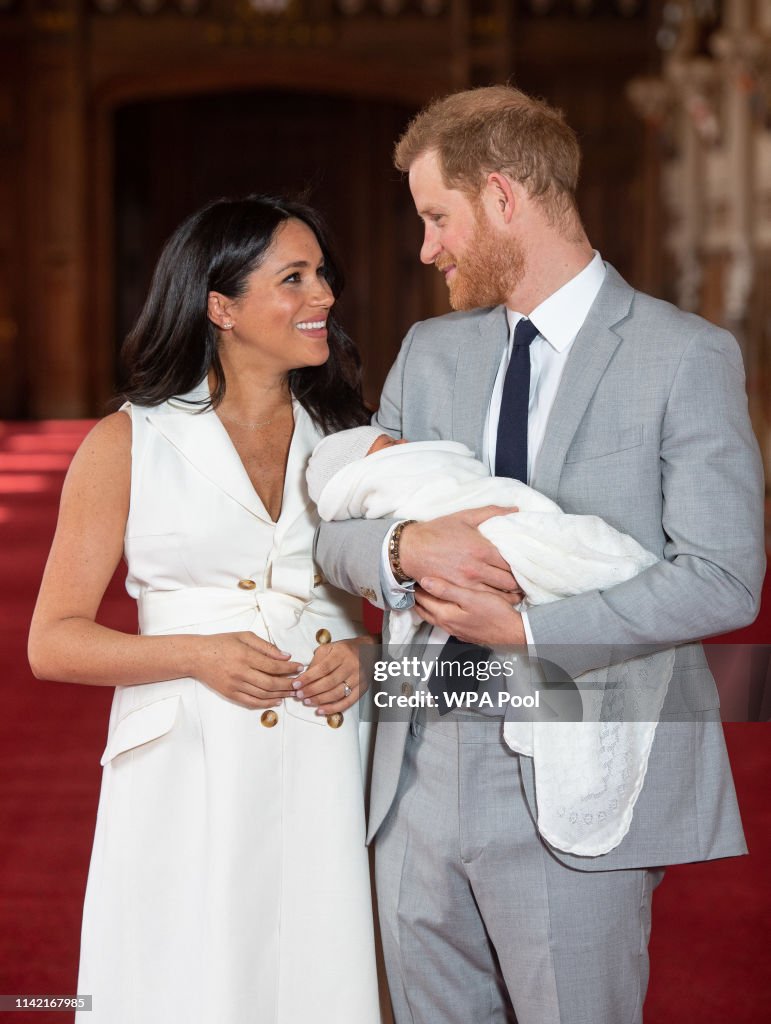 The Duke & Duchess Of Sussex Pose With Their Newborn Son