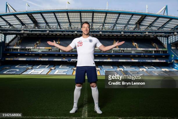 This image has been retouched) John Terry poses for a portrait at Stamford Bridge, London. John Terry will play at Stamford Bridge in Soccer Aid for...
