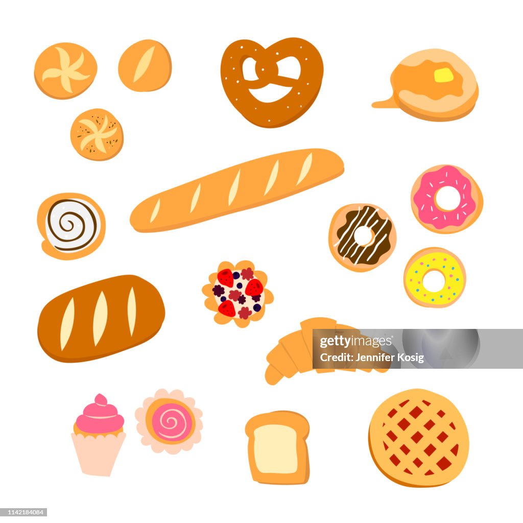 Set of bakery illustrations