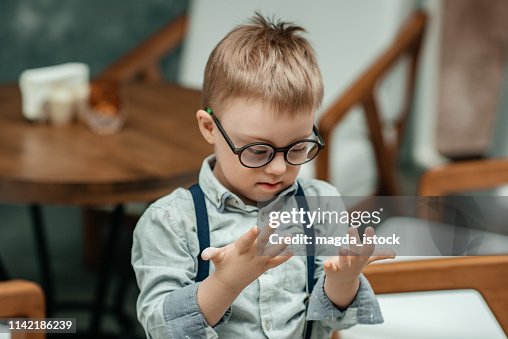 Portrait of child with down syndrome Portrait of child with down syndrome