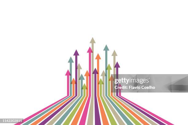 bent arrows going up - pijl omhoog stockfoto's en -beelden