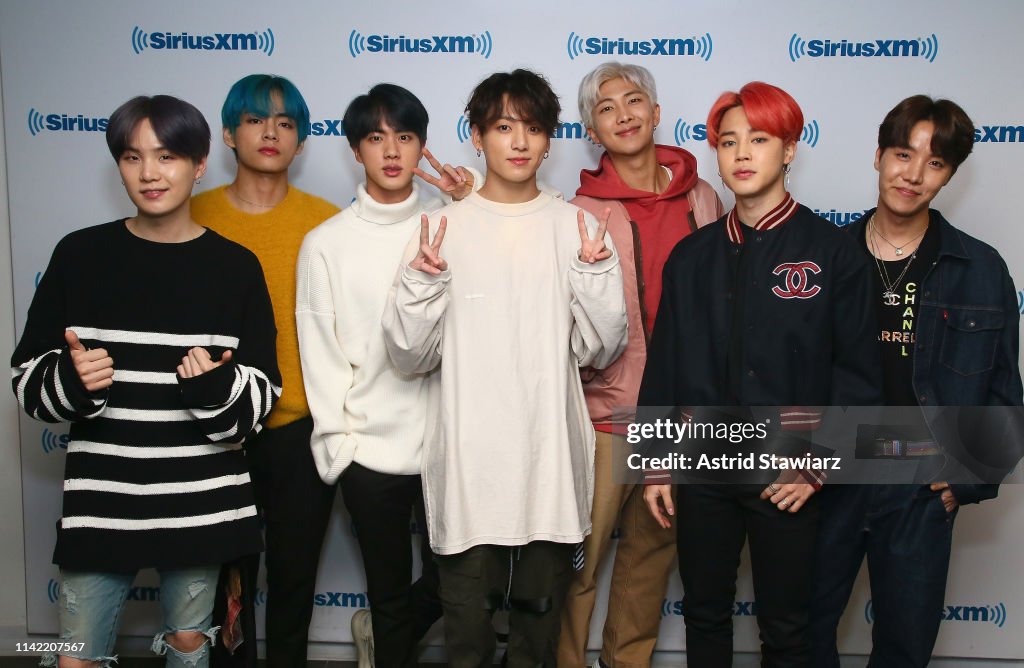 BTS Visit 'The Morning Mash Up' On SiriusXM Hits 1 Channel At The SiriusXM Studios In New York