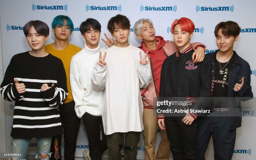 BTS Visit 'The Morning Mash Up' On SiriusXM Hits 1 Channel At The SiriusXM Studios In New York