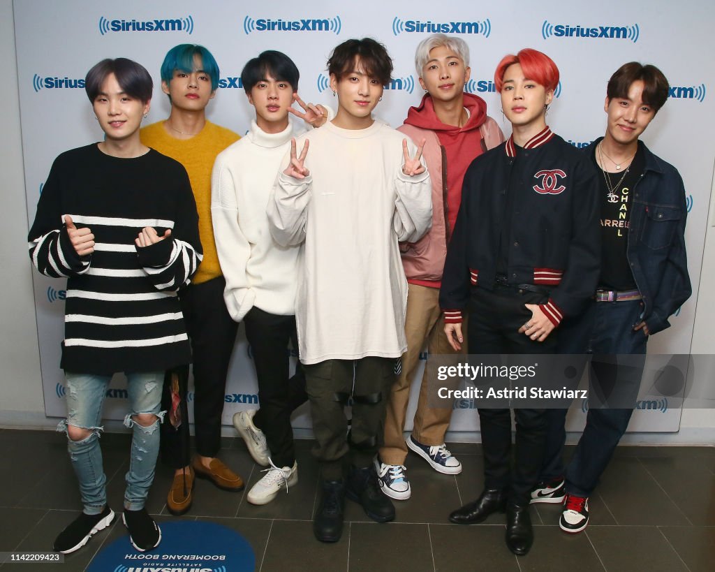 BTS Visit 'The Morning Mash Up' On SiriusXM Hits 1 Channel At The SiriusXM Studios In New York