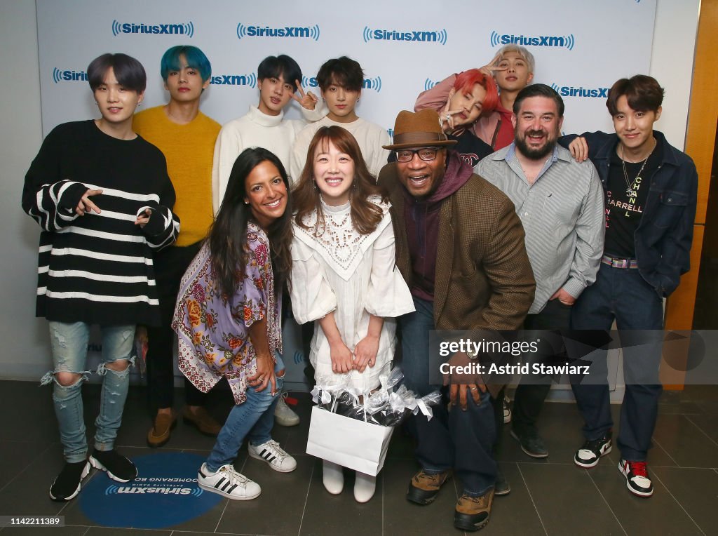 BTS Visit 'The Morning Mash Up' On SiriusXM Hits 1 Channel At The SiriusXM Studios In New York