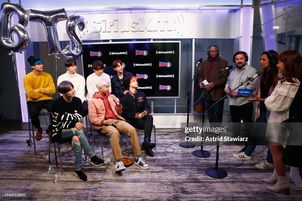 BTS Visit 'The Morning Mash Up' On SiriusXM Hits 1 Channel At The SiriusXM Studios In New York