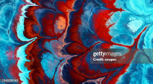 creative ebru background with abstract painted waves - ink marbling stock pictures, royalty-free photos & images