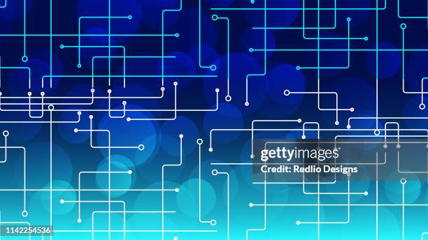 technology blue lines background - organisation chart stock illustrations