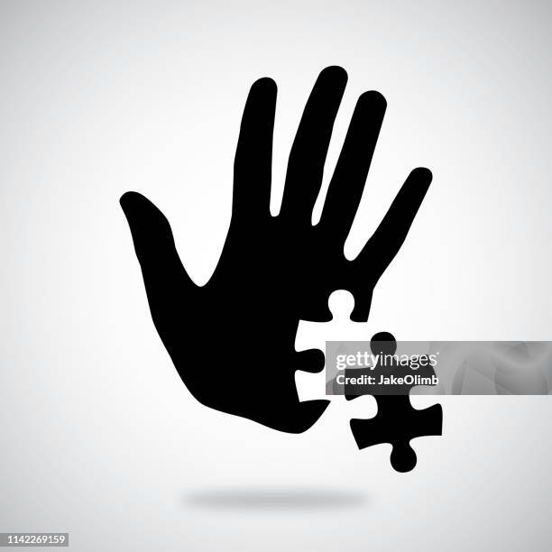 hand puzzle - interlocking fingers stock illustrations