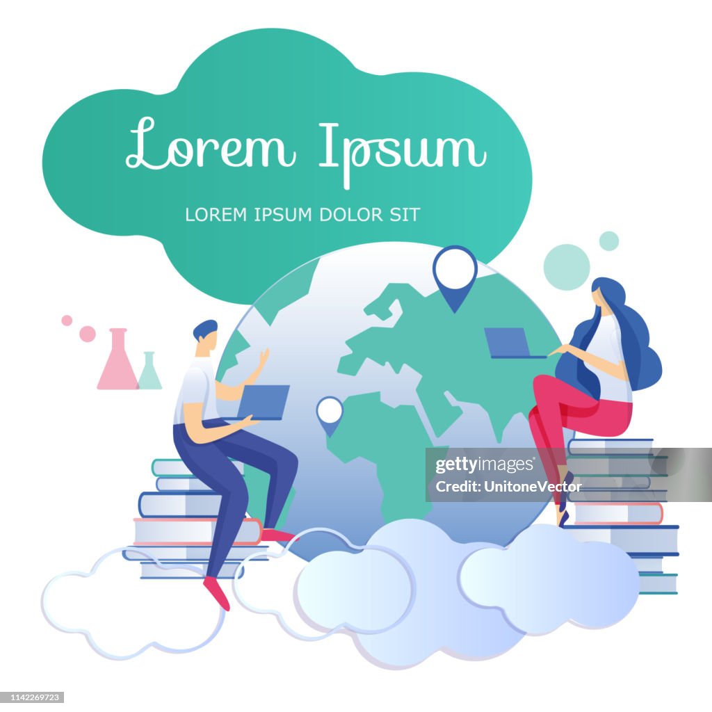 Learning Students Prepare Exam Social Media Promo High-Res Vector ...