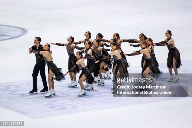 Team Haydenettes of the United States perform in the Short Program during day one of the ISU World Synchronized Skating Championships at Helsinki...