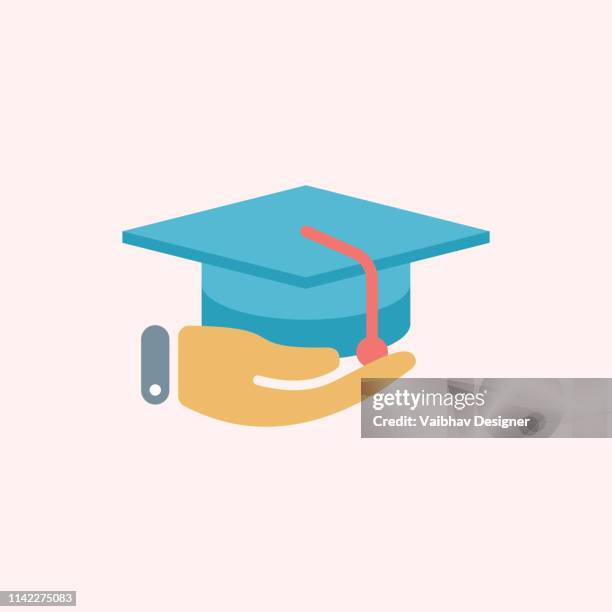 education for all, graduation hat and diploma - illustration - alumni stock illustrations