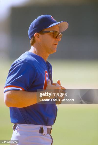 James Riggleman Manager Jim Riggleman of the Chicago Cubs looks on during a Major ...