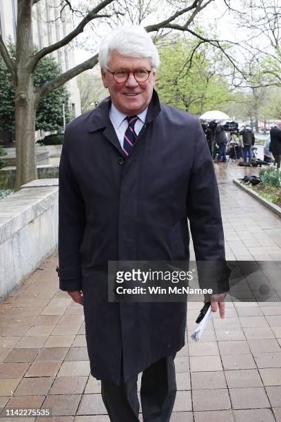 Greg Craig, former White House counsel under former U.S. President Barack Obama, leaves the U.S. District Court follwoing his arraignment April 12,...