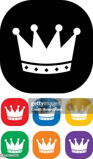 crown icon set - prince of orange stock-grafiken, -clipart, -cartoons und -symbole