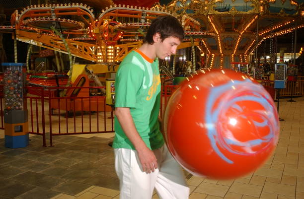 Argentina footballer Lionel Messi poses during a private photo session for El Gráfico magazine at Unicenter amusement park on June, 2005 in Buenos...