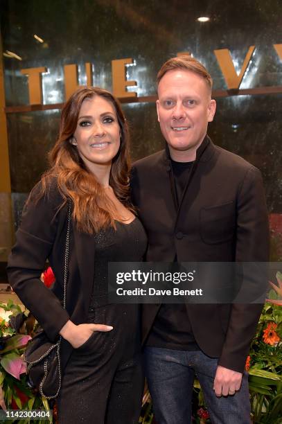 Kym Marsh and Antony Cotton attend The Ivy Spinningfields, Manchester Super Party on April 12, 2019 in Manchester, England.