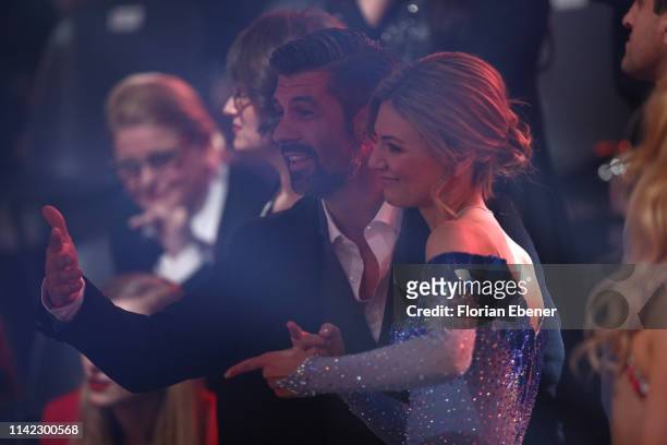 Ella Endlich and her boyfriend are seen during the 4th show of the 12th season of the television competition "Let's Dance" on April 12, 2019 in...