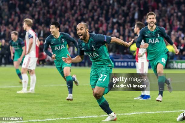 Lucas Moura of Tottenham Hotspur during the UEFA Champions League semi final match Ajax Amsterdam and Tottenham Hotspur FC at the Johan Cruijff Arena...