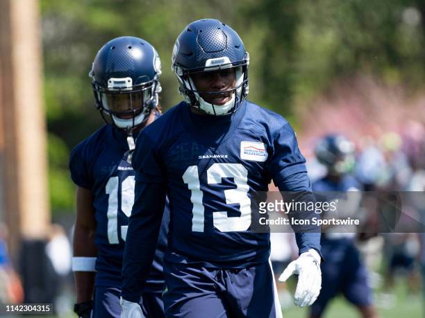 Seattle Seahawks wide receiver Floyd Allen performing drills during the Seahawks Rookie Mini-Camp on May 04 at Virginia Mason Athletic Center in...