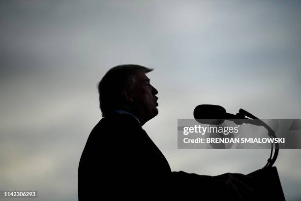 President Donald Trump speaks during a "Make America Great Again" rally at Aaron Bessant Amphitheater in Panama City Beach, Florida on May 8, 2019.