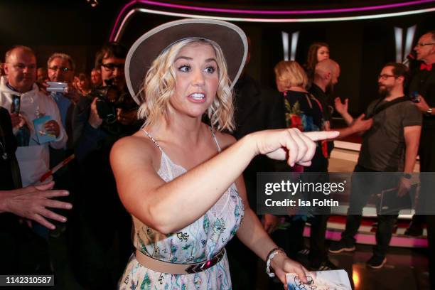 Swiss singer Beatrice Egli during the tv show "Stefanie Hertel - Die grosse Show zum Muttertag" on May 8, 2019 in Altenberg, Germany.