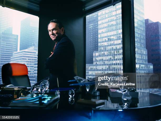 Former President and CEO of Sony CEO Mickey Schulhof poses for a portrait inside his office at the Seagrams Building on May 5, 1998 in New York City,...