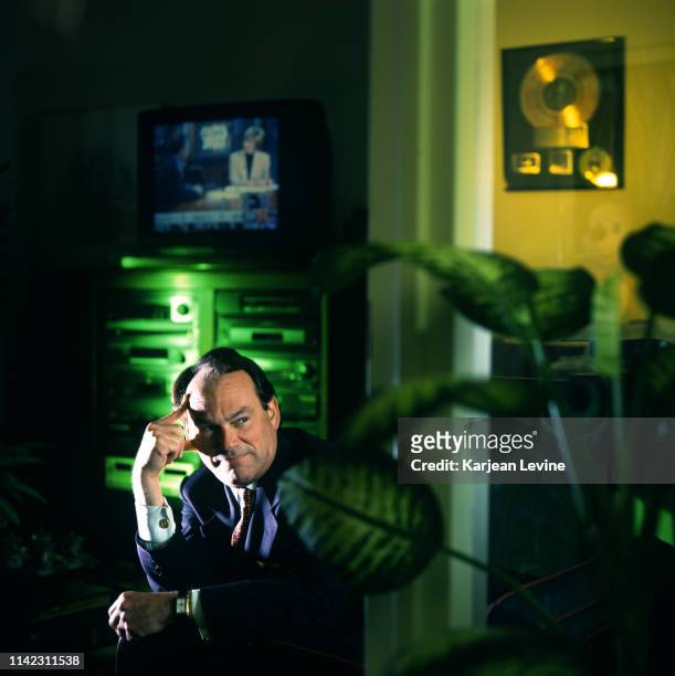 Former President and CEO of Sony CEO Mickey Schulhof poses for a portrait inside his office at the Seagrams Building on May 5, 1998 in New York City,...