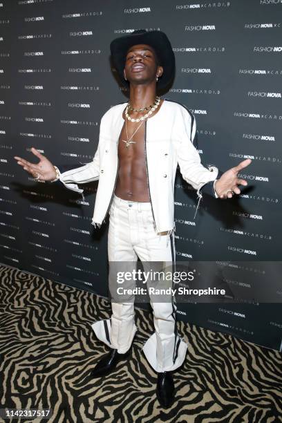 Lil Nas X arrives as Fashion Nova Presents: Party With Cardi at Hollywood Palladium on May 8, 2019 in Los Angeles, California.