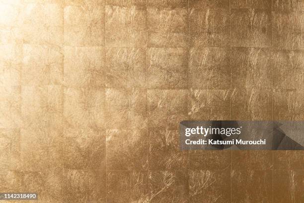 gold leaf texture background - gold leaf stock pictures, royalty-free photos & images