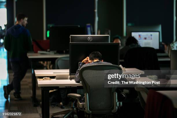 Content moderators work at a Facebook office in Austin, Texas.