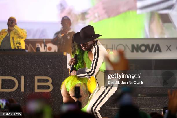 Cardi B and Lil Nas X perform onstage as Fashion Nova Presents: Party With Cardi at Hollywood Palladium on May 9, 2019 in Los Angeles, California.