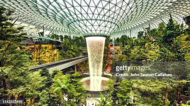 singapore, jewel changi airport - changi stock pictures, royalty-free photos & images