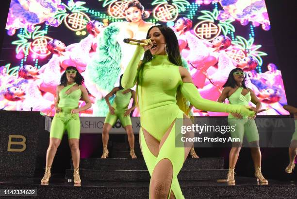 Cardi B performs onstage as Fashion Nova Presents: Party With Cardi at Hollywood Palladium on May 9, 2019 in Los Angeles, California.