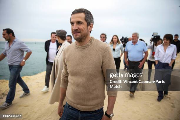 Film director Guillaume with the cast of Nous Finirons Ensemble are photographed for Paris Match on April 18, 2019 in Cap Ferret, France.
