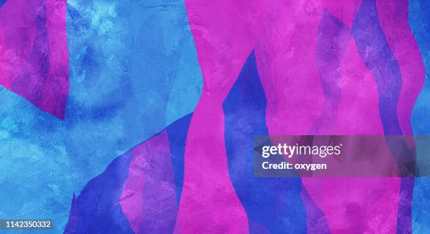 abstract geometric distorted colorful background - geometric painting stockfoto's en -beelden